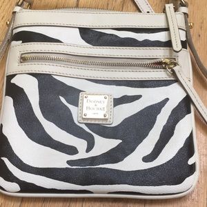 Dooney & Bourke crossbody zebra pattern bag.